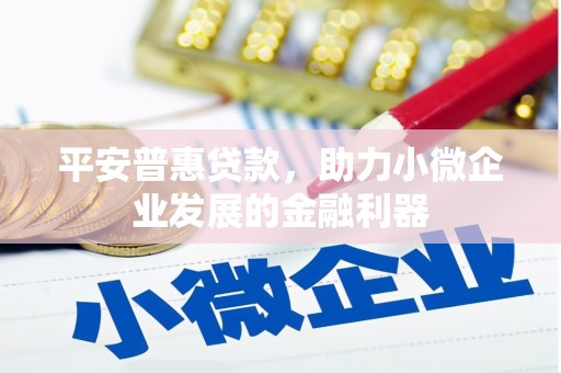 烈山平安普惠贷款，助力小微企业发展的金融利器