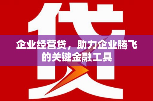烈山企业经营贷，助力企业腾飞的关键金融工具