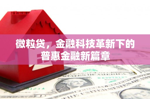 烈山微粒贷，金融科技革新下的普惠金融新篇章