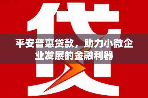 烈山平安普惠贷款，助力小微企业发展的金融利器